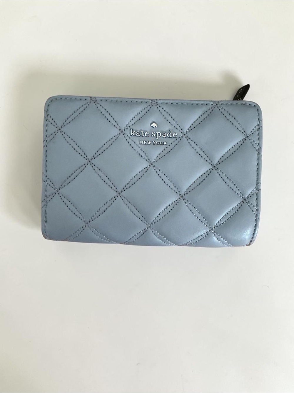Kate Spade New York Gray Quilted Zip Around Wallet